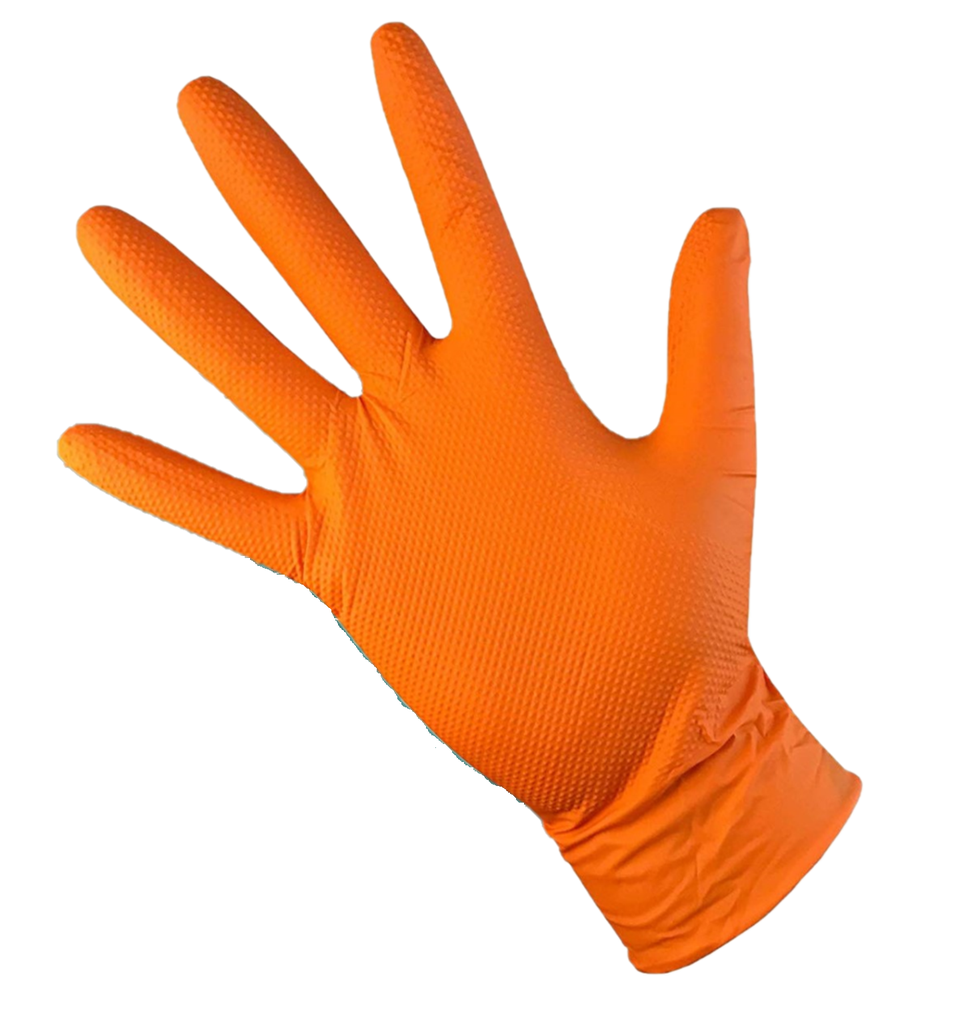 Nitrilhandschuhe T-Grip, orange, M (50 Stk.)